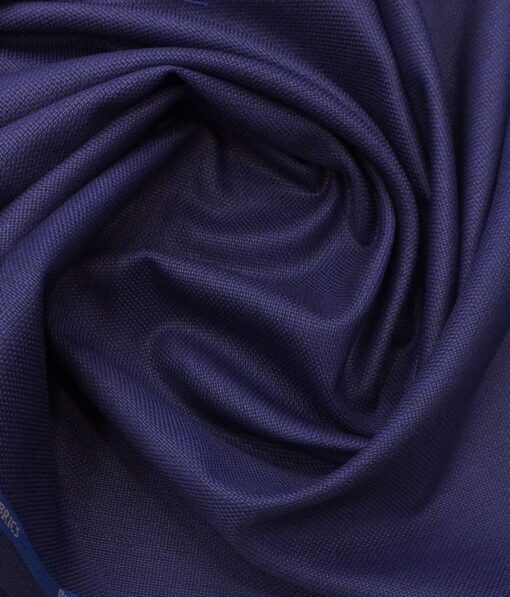 J.Hampstead by Siyaram's Men's Bright Royal Blue Structured Poly Viscose Trouser Fabric (Unstitched - 1.25 Mtr)
