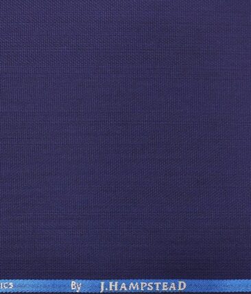 J.Hampstead by Siyaram's Men's Bright Royal Blue Structured Poly Viscose Trouser Fabric (Unstitched - 1.25 Mtr)