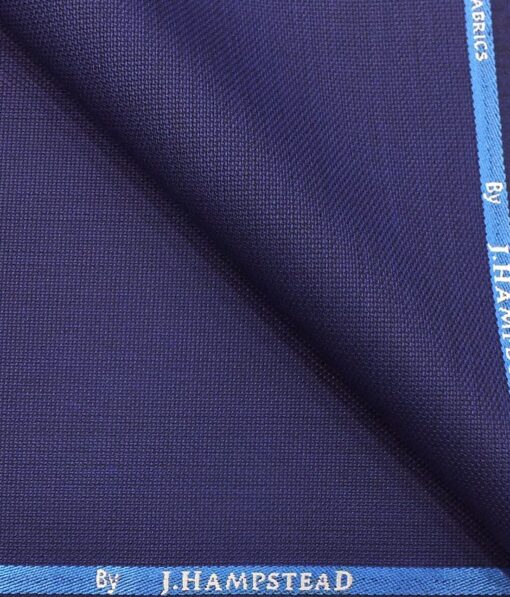 J.Hampstead by Siyaram's Men's Bright Royal Blue Structured Poly Viscose Trouser Fabric (Unstitched - 1.25 Mtr)