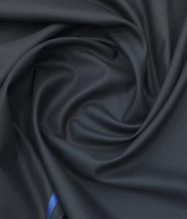 J.Hampstead by Siyaram's Men's Dark Blue Self Design Poly Viscose Trouser Fabric (Unstitched - 1.25 Mtr)