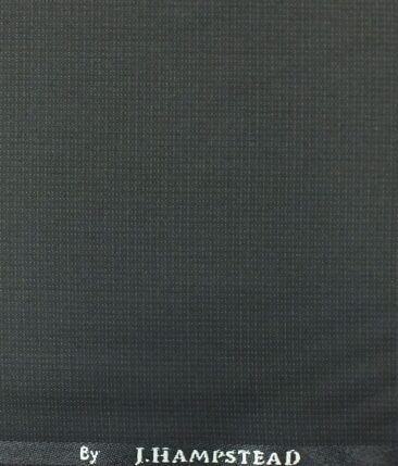 J.Hampstead by Siyaram's Men's Dark Greyish Black Self Design Poly Viscose Trouser Fabric (Unstitched - 1.25 Mtr)