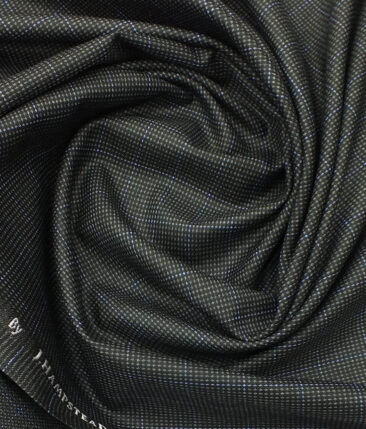 J.Hampstead by Siyaram's Men's Dark Grey Structured & Checks Poly Viscose Trouser Fabric (Unstitched - 1.25 Mtr)