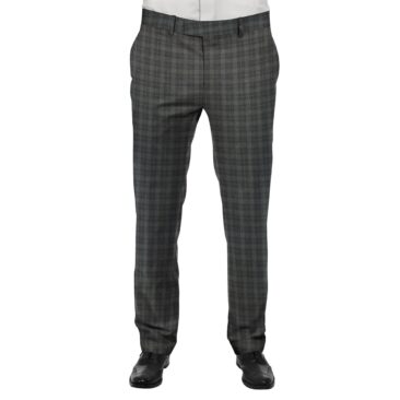 J.Hampstead by Siyaram's Men's Dark Grey Self Check Poly Viscose Trouser Fabric (Unstitched - 1.25 Mtr)