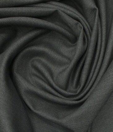 J.Hampstead by Siyaram's Men's Dark Grey Structured Poly Viscose Trouser Fabric (Unstitched - 1.25 Mtr)