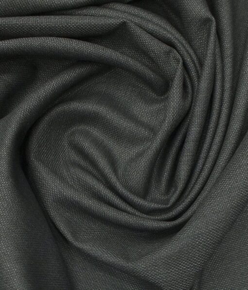 J.Hampstead by Siyaram's Men's Dark Grey Structured Poly Viscose Trouser Fabric (Unstitched - 1.25 Mtr)