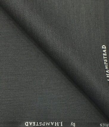 J.Hampstead by Siyaram's Men's Dark Grey Structured Poly Viscose Trouser Fabric (Unstitched - 1.25 Mtr)