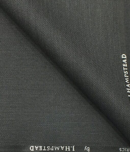 J.Hampstead by Siyaram's Men's Dark Grey Structured Poly Viscose Trouser Fabric (Unstitched - 1.25 Mtr)