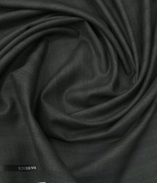J.Hampstead by Siyaram's Men's Dark Grey Self Checks Poly Viscose Trouser Fabric (Unstitched - 1.25 Mtr)