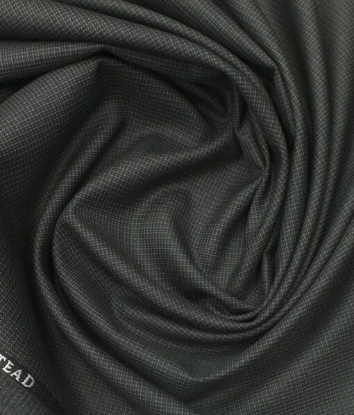 J.Hampstead by Siyaram's Men's Dark Grey Structured Poly Viscose Trouser Fabric (Unstitched - 1.25 Mtr)