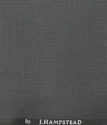 J.Hampstead by Siyaram's Men's Dark Grey Structured Poly Viscose Trouser Fabric (Unstitched - 1.25 Mtr)