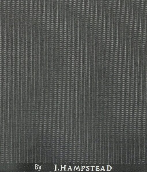 J.Hampstead by Siyaram's Men's Dark Grey Structured Poly Viscose Trouser Fabric (Unstitched - 1.25 Mtr)