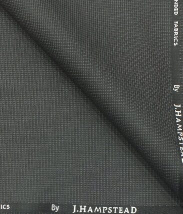 J.Hampstead by Siyaram's Men's Dark Grey Structured Poly Viscose Trouser Fabric (Unstitched - 1.25 Mtr)