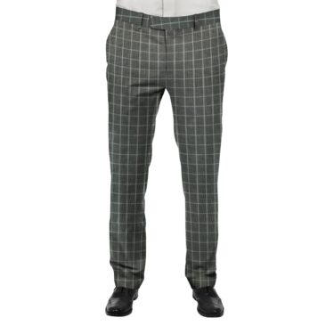 J.Hampstead by Siyaram's Dark Grey base White Checks Poly Viscose Trouser Fabric (Unstitched - 1.25 Mtr)