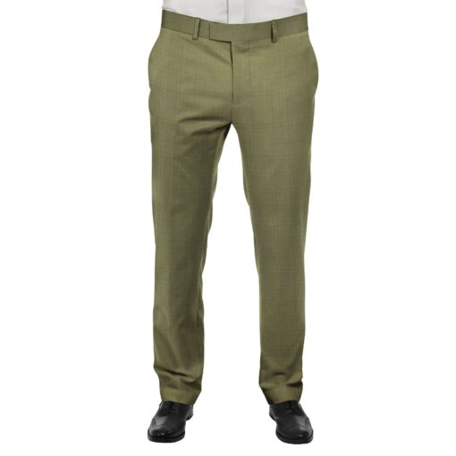 J.Hampstead by Siyaram's Men's Fawn Beige Checks Poly Viscose Trouser Fabric (Unstitched - 1.25 Mtr)