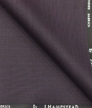 J.Hampstead by Siyaram's Men's Grape Purple Checks Poly Viscose Trouser Fabric (Unstitched - 1.25 Mtr)