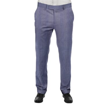 J.Hampstead by Siyaram's Men's Light Blue Checks Poly Viscose Trouser Fabric (Unstitched - 1.25 Mtr)