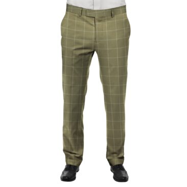 J.Hampstead by Siyaram's Men's Hazelnut Beige Checks Poly Viscose Trouser Fabric (Unstitched - 1.25 Mtr)