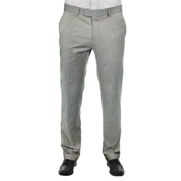 J.Hampstead by Siyaram's Men's Light Grey Self Checks Poly Viscose Trouser Fabric (Unstitched - 1.25 Mtr)