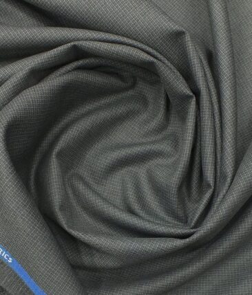 J.Hampstead by Siyaram's Men's Medium Grey Structured Poly Viscose Trouser Fabric (Unstitched - 1.25 Mtr)