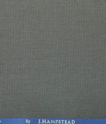 J.Hampstead by Siyaram's Men's Medium Grey Structured Poly Viscose Trouser Fabric (Unstitched - 1.25 Mtr)