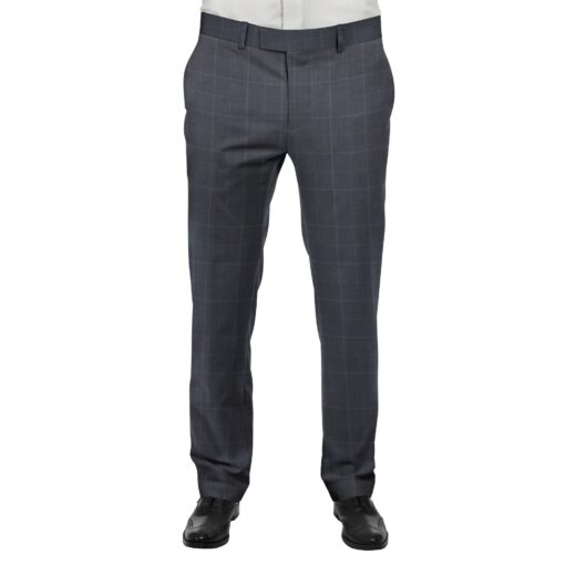 J.Hampstead by Siyaram's Men's Spruce Blue Structured Poly Viscose Trouser Fabric (Unstitched - 1.25 Mtr)