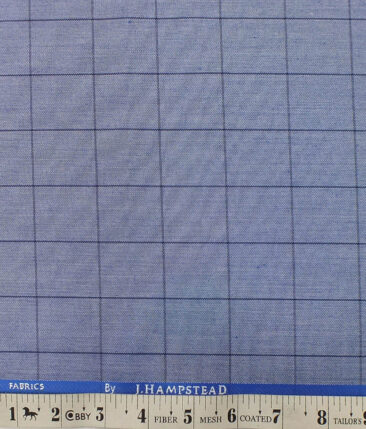 J.Hampstead by Siyaram's Men's Stone Blue Structured Poly Viscose Trouser Fabric (Unstitched - 1.25 Mtr)