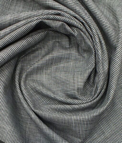 J.Hampstead by Siyaram's Men's Silver Grey Structured Poly Viscose Trouser Fabric (Unstitched - 1.25 Mtr)