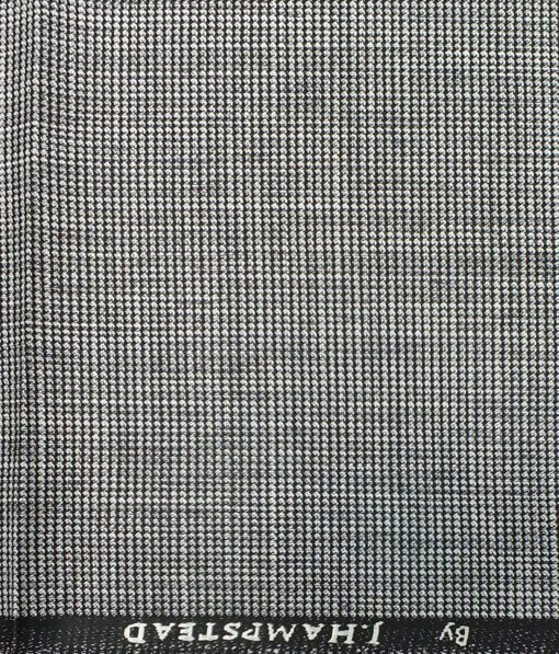 J.Hampstead by Siyaram's Men's Silver Grey Structured Poly Viscose Trouser Fabric (Unstitched - 1.25 Mtr)