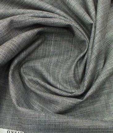 J.Hampstead by Siyaram's Men's Silver Grey Structured Poly Viscose Trouser Fabric (Unstitched - 1.25 Mtr)