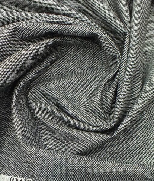 J.Hampstead by Siyaram's Men's Silver Grey Structured Poly Viscose Trouser Fabric (Unstitched - 1.25 Mtr)