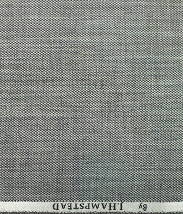 J.Hampstead by Siyaram's Men's Silver Grey Structured Poly Viscose Trouser Fabric (Unstitched - 1.25 Mtr)