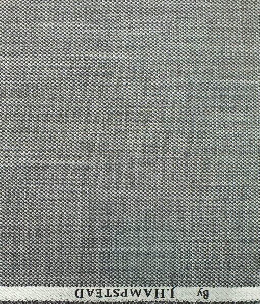 J.Hampstead by Siyaram's Men's Silver Grey Structured Poly Viscose Trouser Fabric (Unstitched - 1.25 Mtr)