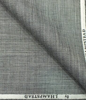 J.Hampstead by Siyaram's Men's Silver Grey Structured Poly Viscose Trouser Fabric (Unstitched - 1.25 Mtr)