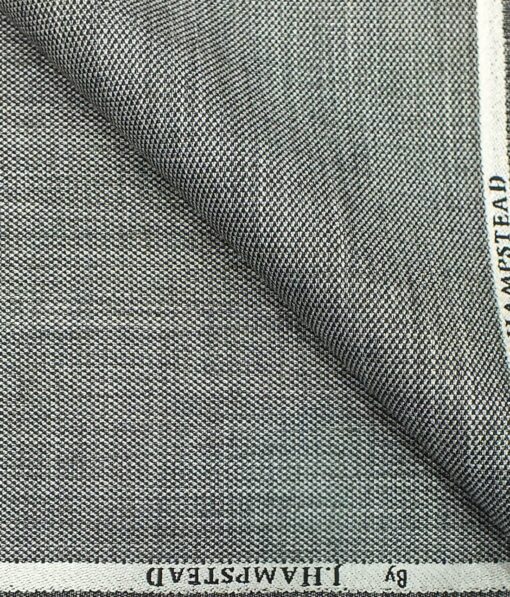 J.Hampstead by Siyaram's Men's Silver Grey Structured Poly Viscose Trouser Fabric (Unstitched - 1.25 Mtr)