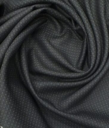 J.Hampstead by Siyaram's Men's Dark Grey Dobby Structured Terry Rayon Party Wear Trouser Fabric (Unstitched - 1.25 Mtr)