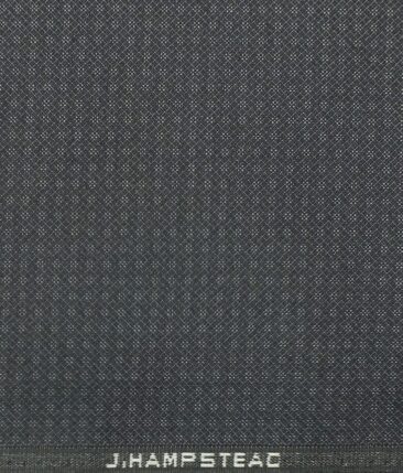 J.Hampstead by Siyaram's Men's Dark Grey Dobby Structured Terry Rayon Party Wear Trouser Fabric (Unstitched - 1.25 Mtr)