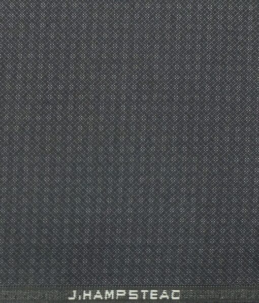 J.Hampstead by Siyaram's Men's Dark Grey Dobby Structured Terry Rayon Party Wear Trouser Fabric (Unstitched - 1.25 Mtr)