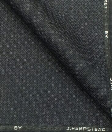 J.Hampstead by Siyaram's Men's Dark Grey Dobby Structured Terry Rayon Party Wear Trouser Fabric (Unstitched - 1.25 Mtr)