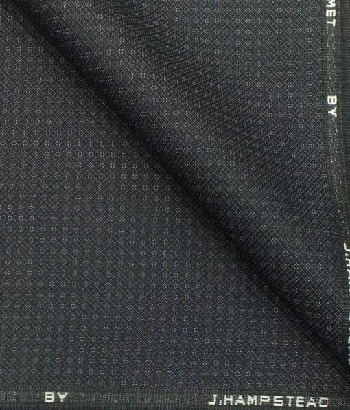 J.Hampstead by Siyaram's Men's Dark Grey Dobby Structured Terry Rayon Party Wear Trouser Fabric (Unstitched - 1.25 Mtr)