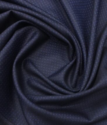 J.Hampstead by Siyaram's Men's Dark Royal Blue Dobby Structured Terry Rayon Party Wear Trouser Fabric (Unstitched - 1.25 Mtr)