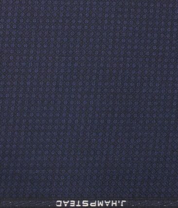J.Hampstead by Siyaram's Men's Dark Royal Blue Dobby Structured Terry Rayon Party Wear Trouser Fabric (Unstitched - 1.25 Mtr)