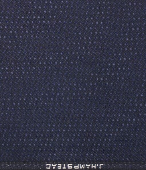 J.Hampstead by Siyaram's Men's Dark Royal Blue Dobby Structured Terry Rayon Party Wear Trouser Fabric (Unstitched - 1.25 Mtr)