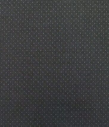 Mark & Peanni Blackish Grey Dotted Structured Premium Party Wear Three Piece Unstitched Suit Length Fabric (Unstitched - 3.75 Mtr)