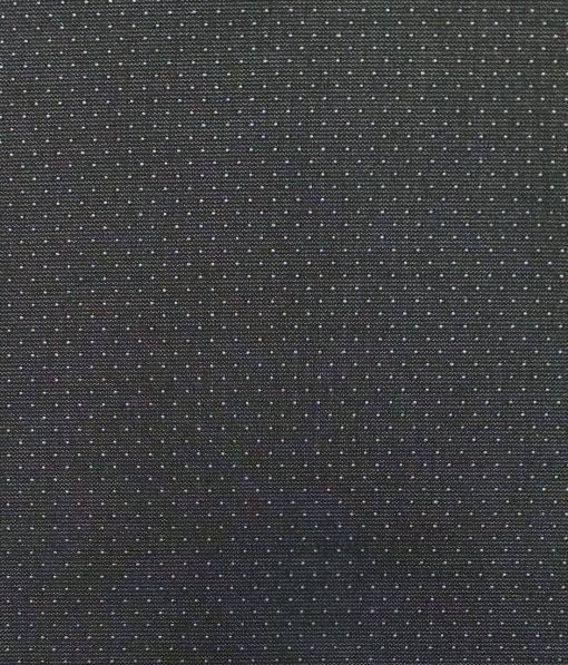 Mark & Peanni Blackish Grey Dotted Structured Premium Party Wear Three Piece Unstitched Suit Length Fabric (Unstitched - 3.75 Mtr)