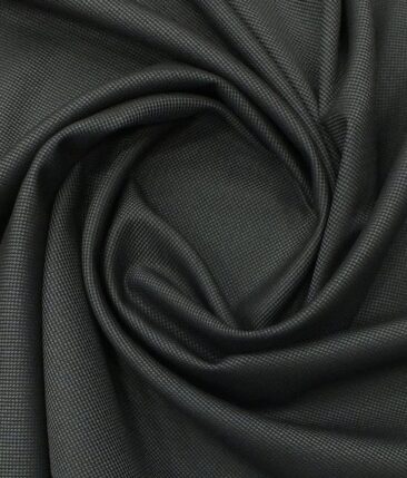 Mark & Peanni Dark Grey Royal Oxford Weave Structured Premium Party Wear Three Piece Unstitched Suit Length Fabric (Unstitched - 3.75 Mtr)