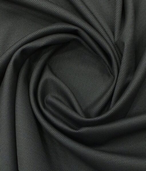 Mark & Peanni Dark Grey Royal Oxford Weave Structured Premium Party Wear Three Piece Unstitched Suit Length Fabric (Unstitched - 3.75 Mtr)