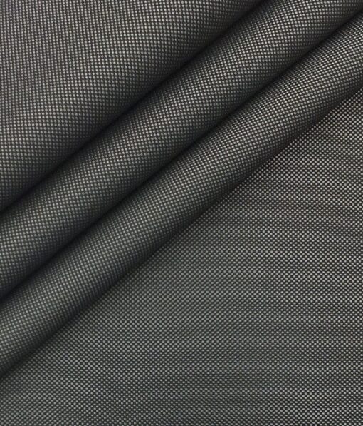 Mark & Peanni Dark Silver Grey Structured Premium Party Wear Three Piece Unstitched Suit Length Fabric (Unstitched - 3.75 Mtr)