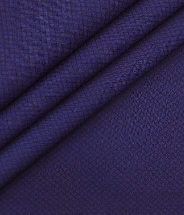 Mark & Peanni Dark Royal Blue Jaquard Structured Premium Party Wear Three Piece Unstitched Suit Length Fabric (Unstitched - 3.75 Mtr)