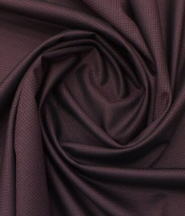 Mark & Peanni Plum Purple Jaquard Structured Premium Party Wear Two Piece Unstitched Suit Length Fabric (Unstitched - 3 Mtr)