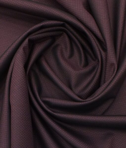 Mark & Peanni Plum Purple Jaquard Structured Premium Party Wear Two Piece Unstitched Suit Length Fabric (Unstitched - 3 Mtr)